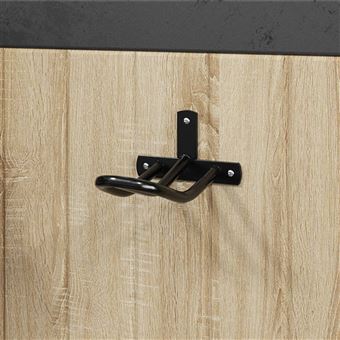 Suporte para brida de parede vidaXL | ferro preto - 1