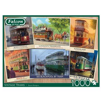 Puzzle Jumbo Falcon de luxe No License Falcon - Vintage Trams (1000 Peças) | 1000 Peças - 1