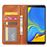 Capa PU Magunivers suporte clássico auto-absorvido marrom para Samsung Galaxy A50_3