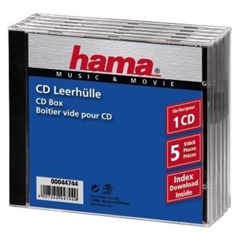 Caixa para Discos Óticos Hama CD Jewel Case Standard, Pack 5 | Transparente - 1