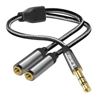 Adaptador Audio Splitter Jack 3,5mm macho para 2x Jack 3,5mm fêmea LinQ - 1