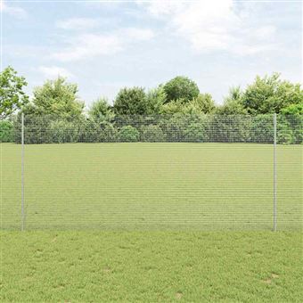 Cerca com Postes vidaXL | 1.4 x 25 m | Aço | Cinzento - 1
