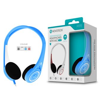 Auscultadores com Micro NOVOTECK EJ-001 | 120 cm | Jack 3.50 mm - Azul - 1