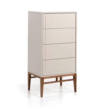 Chiffonier Angel Cerda 7036 com Quatro Gavetas | MDF Lacado em Niebla Brillo | 120 x 60 x 45 cm - 1