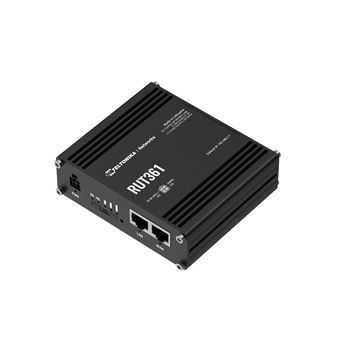 Dispositivo de Rede de Telemóvel Teltonika Roteador industrial 4G LTE RUT361 Cat 6 LTE, WiFi 4, 2x RJ45 100Mb/s, IP30 | Preto - 1