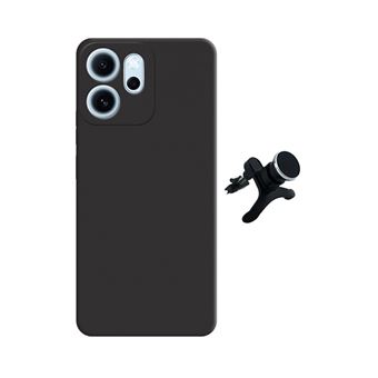 Kit Suporte Magnético Reforçado + Capa Silicone Líquido PHONECARE para Oppo Reno14 FS 5G | Preto - 1