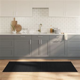 Tapete retangular vidaXL | 80x200 cm | bambu preto - 1