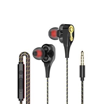 Auriculares com Fio e Microfone Goeik - Preto e Dourado - 1