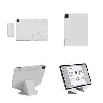 Capa Luckybutterfly para Ipad mini6 mini7 8.3" | Múltiplas Dobras | Cinza | com Película de Vidro Temperado - 1