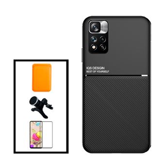 Kit G4M Capa Traseira Magnética Anti Choque + Carteira Magnetica Preto + Película de Vidro Temperado GorilasGlass + Suporte Magnético Com Pernas para Xiaomi Redmi Note 11E Pro - Preto - 1