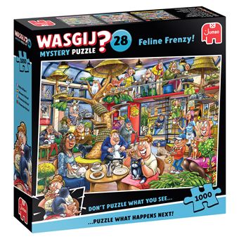 Puzzle Jumbo Wasgij No License Mystery 28 - Frenesim felino! (1000 peças) | 1000 Peças - 1