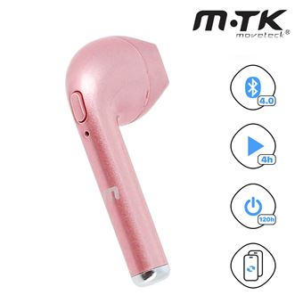 Auricular Bluetooth Mtk para Smartphone/Tablet Botão multifunção MTK Rosa
