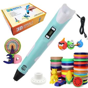 Caneta Inteligente 3D Imeb Cabo USB + 5M x 20 Cores PLA/ABS - Azul - 1