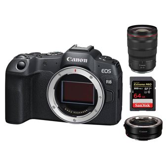 Canon EOS R8 Body+Canon RF 24-70mm f2.8L IS USM+EF-EOS R Mount Adapter+SanDisk 64GB Extreme Pro SDXC UHS-II U3 V90 300MB/s - 1