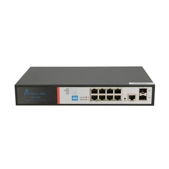 Switch de Rede Extralink Switch PoE VICTOR 8x Gigabit PoE / PoE +, 2x SFP, 1x porta de console, 150 W, gerenciado | Preto - 1