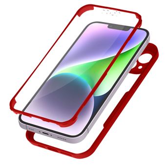 Capa Avizar para iPhone 14 | Plexiglas, Polímero e Contorno Frontal  - Vermelho - 1