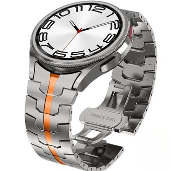 Bracelete SteelLink Antiimpacto para Samsung Galaxy Watch 7 40mm | Cinzento e laranja - 1