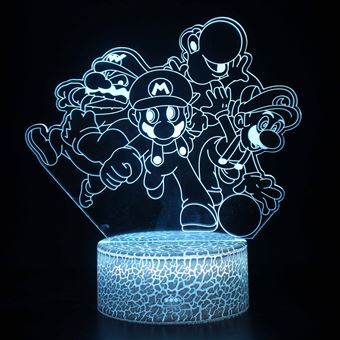 Lâmpada 3D HSMY | Infantil | Multicolorido com Controlo Remoto | Super Mario | 1153 - 1