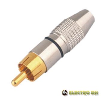 Ficha Rca Electro Dh Macho Amarela Metálica / Dourada Edh - 1