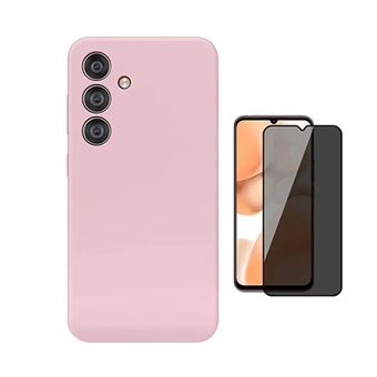 Kit Vidro Anti-Spy + Capa Silicone Líquido PHONECARE para Samsung Galaxy A17 4G | Rosa - 1