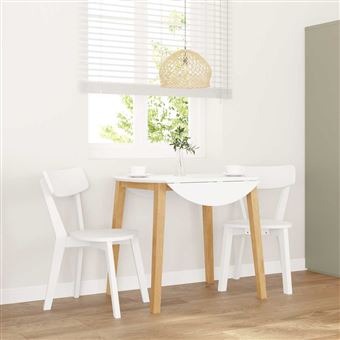 Cadeiras de jantar vidaXL | 2 Peças | madeira de seringueira maciça branco - 1