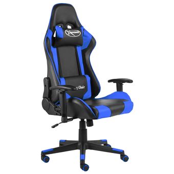 Cadeira de gaming giratória vidaXL | PVC azul - 1