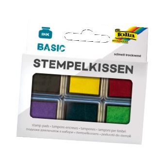 Almofada para Carimbos Folia 03 0180 | Verde, Vermelho, Turquesa, Violeta, Amarelo - 1