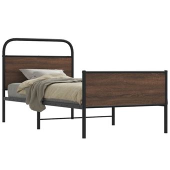 Estrutura de Cama sem Colchão vidaXL | derivados madeira carvalho castanho - 1