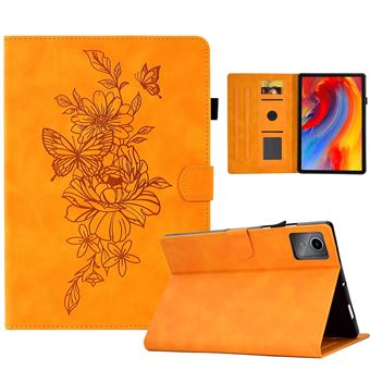 Capa ZURSANA para Lenovo Idea Tab Plus 12,1 " 2025 | Flip | Pele PU | Design de Borboleta em Relevo | Amarelo - 1