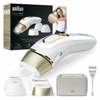 Depiladora de Luz Pulsada Braun Silk-expert Pro PL5356 | Dourado, Branco - 1