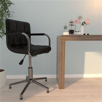 Cadeira de Escritório Giratória vidaXL | Couro Artificial Preto - 1