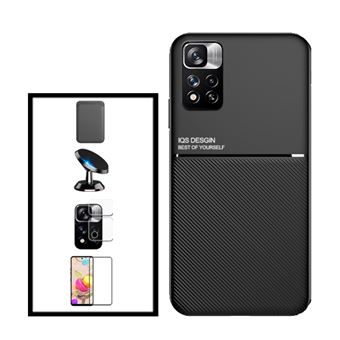 Kit G4M Capa Traseira Magnética Anti Choque + Carteira Magnetica Preto + Película de Vidro Temperado GorilasGlass + Película Protectora para Câmara Traseira + Suporte Magnético para Xiaomi Redmi Note 11E Pro - Preto - 1