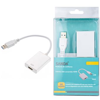 Adaptador Usb 3.0 com Entrada Hdmi Sanda Sd-4555 - Branco - 1
