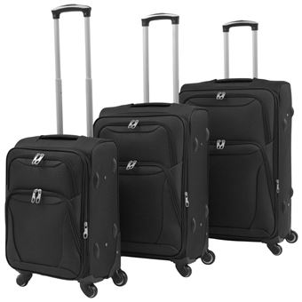 Conjunto de Trolleys vidaXL em Estojo Mole 3 Peças Preto - 1