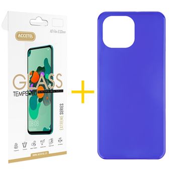 Conjunto Accetel 1 X Película de Vidro +  Capa para iPhone 13 Pro Silicone Liso Azul - 1