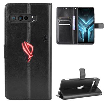 Capa Magunivers Pu Textura de Cavalo Louco com Suporte e Furo para Logotipo Preto para Asus Rog Phone 3/Zs661Ks/Rog Phone 3 Strix - 1