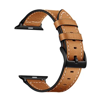 Bracelete de Couro HSMY Durável para Apple Watch Series 6/ SE/ 5/ 4 | 44 mm - Castanho Escuro 1 - 1