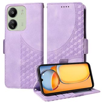 Capa FLOODKING para Xiaomi Redmi 13C 4G | Design Acolchoado | Couro PU Premium | Roxo - 1