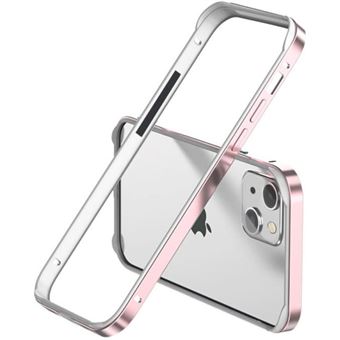 Capa Bumper Liga de Alumínio Dual Antiimpacto para Iphone 15 Plus - Rosa e Branco - 1