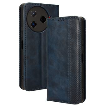 Capa FOXDOCK para Tecno Camon 30 Pro 5G/CL8 | Fecho Magnético | Estampado Vintage | Pele PU | Compartimentos para Cartões | Azul - 1