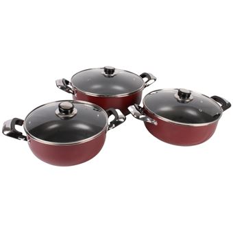 Conjunto de 3 Panelas Antiaderentes LPM Home com Tampas de Vidro | Compatível com Indução - 1