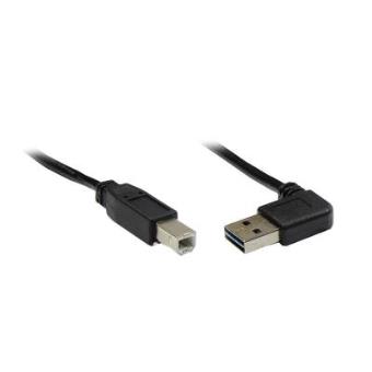 Cabo USB Alcasa USB 2.0 A/B, 1m 1m USB A USB B Preto