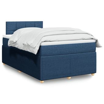 Cama com molas/colchão vidaXL | 120x200 cm | tecido azul - 1