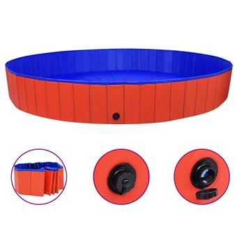 Piscina para Cães Dobrável vidaXL Piscina para cães dobrável 300x40 cm PVC vermelho - 1
