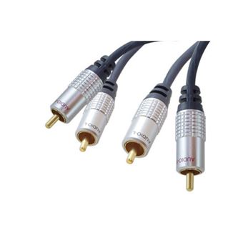 cabo de áudio shiverpeaks sp-PROFESSIONAL  10 m 2 x RCA Azul, Cromo - 1