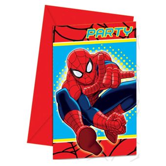 Conjunto 6 Convites Festa Homem Aranha Marvel Ultimate