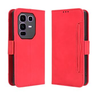 Capa FOXDOCK Protetora para Infinix Note 50 Pro Plus 5G | Suporte e Flip de couro PU | À Prova de Choque | Vermelho - 1