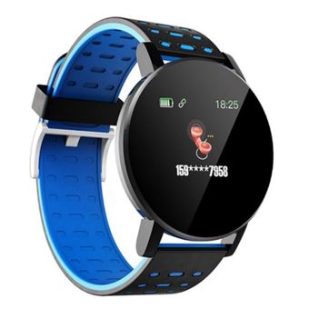 Smartwatch 119 Plus | 1.3 '' IPS Redondo | Frequência Cardíaca + Pressão Arterial + Oxigénio | Pedómetro + Distância Percorrida + Calorias + Monitor de Sono | Notificações de Chamadas | SMS | Redes Sociais | Relógio + Alarme | Compatível com iOS e Android - 1