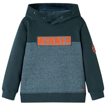 Sweatshirt com capuz | vidaXL | verde-escuro 140 | 9 a 10 anos - 1