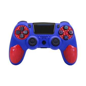 Comando Wireless Lionvolant para PlayStation 4 | Design e Embalagem Exclusivos - Padrão de Diamante Azul + Vermelho - 1